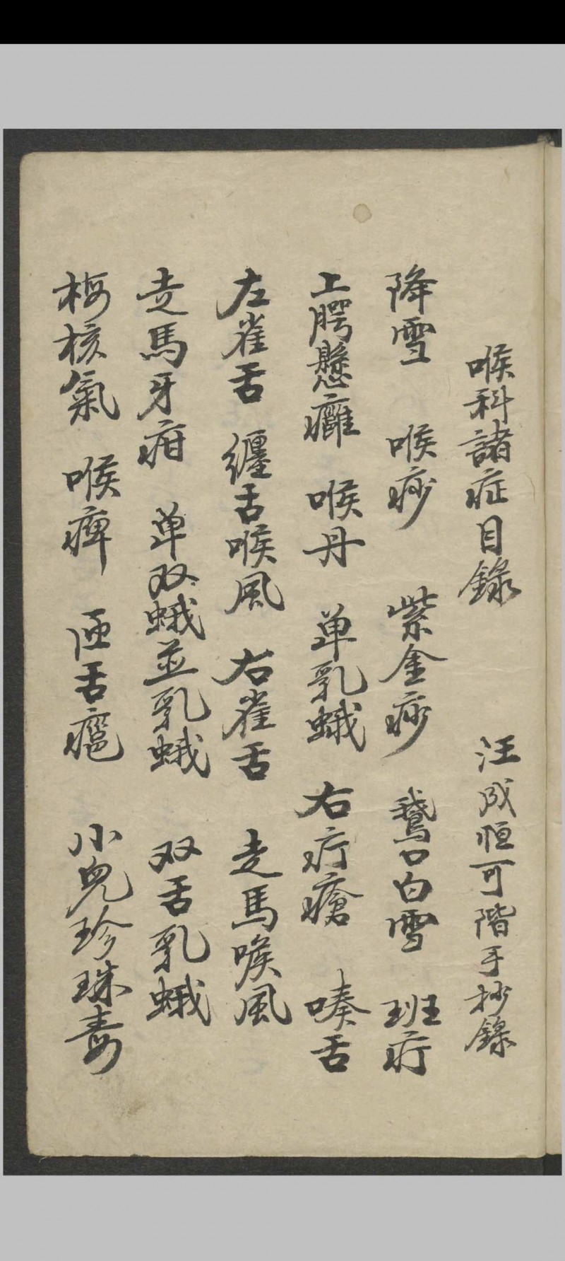 郑宏绩 秘传喉科   1900