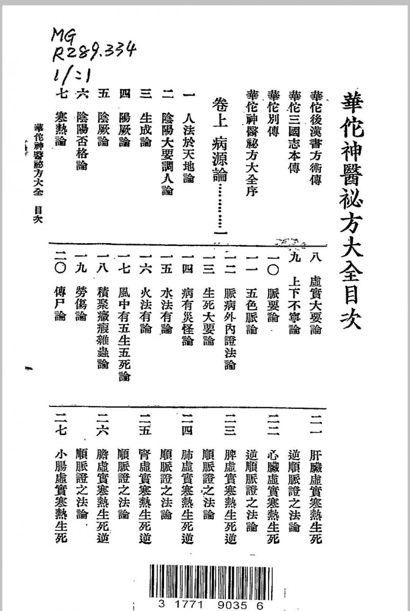 华佗神医秘方大全.春江书局.1936