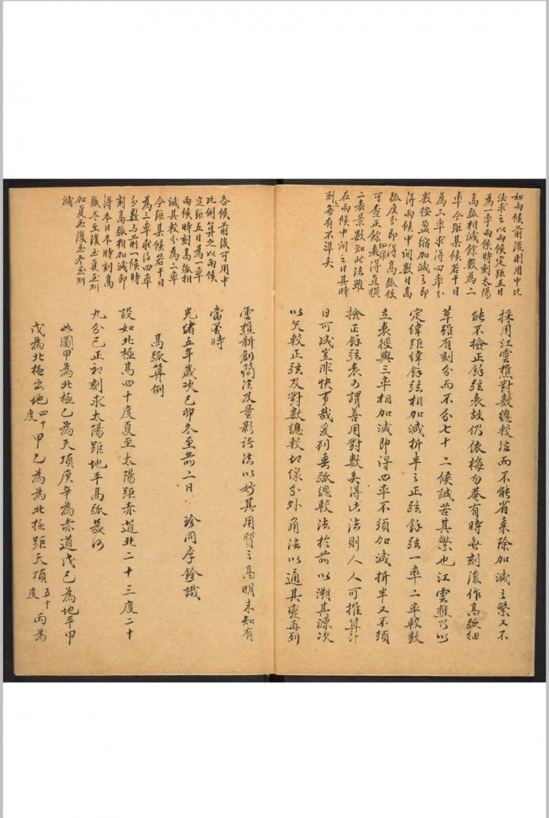 高弧日景表细草 李鉁撰  清光绪4年 [1878]序原稿本