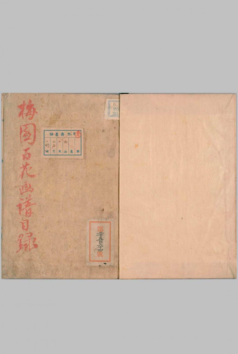 梅园百花画谱.目录.春夏秋冬四部.毛利梅园.书画.1825年序