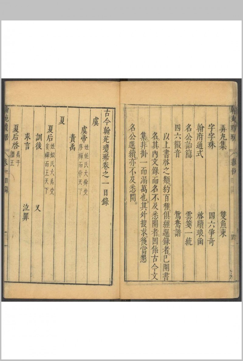 古今翰苑琼琚  十二卷, 皇明宸藻一卷 杨慎选 王世贞续选 孙鑛评并参选  陈元秦等校.明天启间