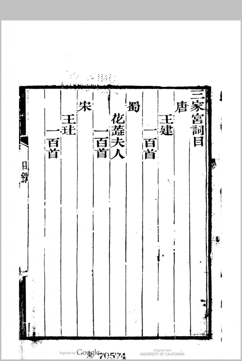 三二家宫词  王建等撰 毛晋辑