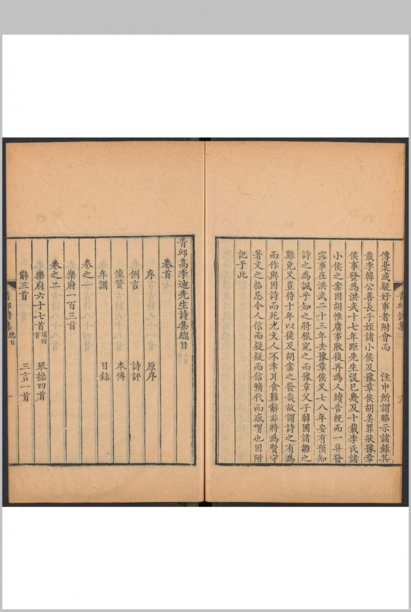 青邱高季迪先生诗集 青邱高季迪先生鳬藻集 金檀辑注 文瑞楼藏版， 雍正6年