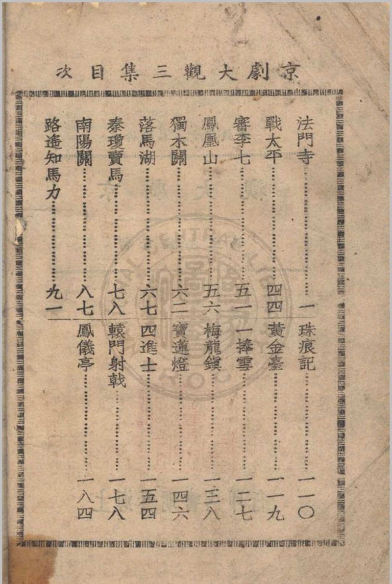 京剧大观 留香馆馆主主编 1935年 上海春明书店