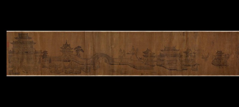 元 王振鹏 金明池龙舟图卷 34x197cm