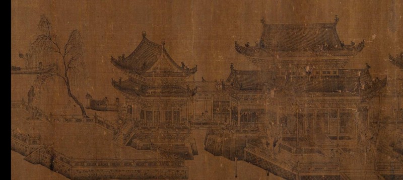 元 王振鹏 金明池龙舟图卷 34x197cm