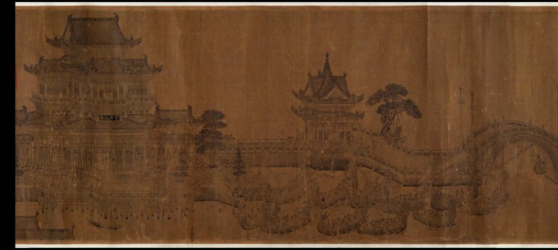 元 王振鹏 金明池龙舟图卷 34x197cm