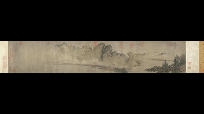 元 方从义 云山图卷27&#215;144.5