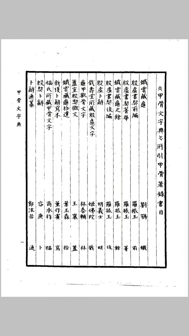 甲骨文字典（徐中舒）