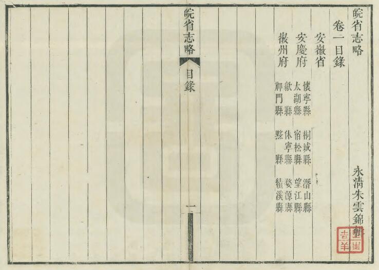 安徽省《道光皖省志略》四卷 清朱云锦辑PDF电子版地方志下载插图