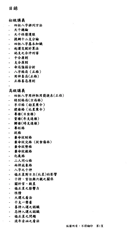 四柱八字讲义 16开204页 王炀光PDF 百度网盘下载 八字命理 第2张