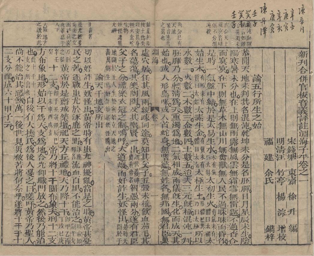 《新刊合并官板渊海子平音义评注》钱塘徐东斋先先编.崇德书院藏板 八字命理 第2张