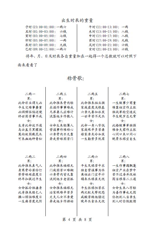 袁天罡称骨算命法 八字命理 第4张