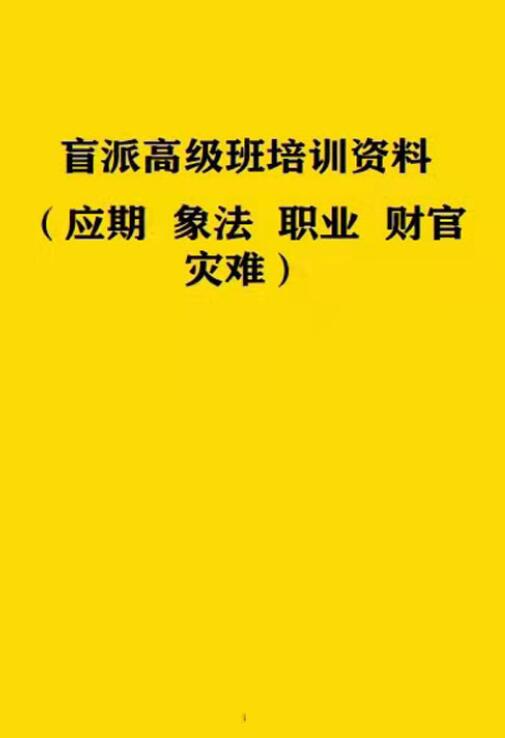 段建业《盲派高级班培训资料》（应期、象法、职业、财官、灾难）219页 八字命理 第1张